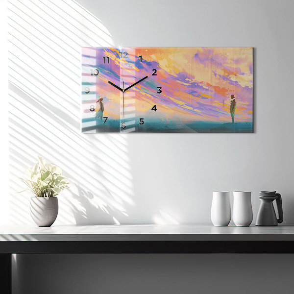 Horizontal wall clock Platonic love