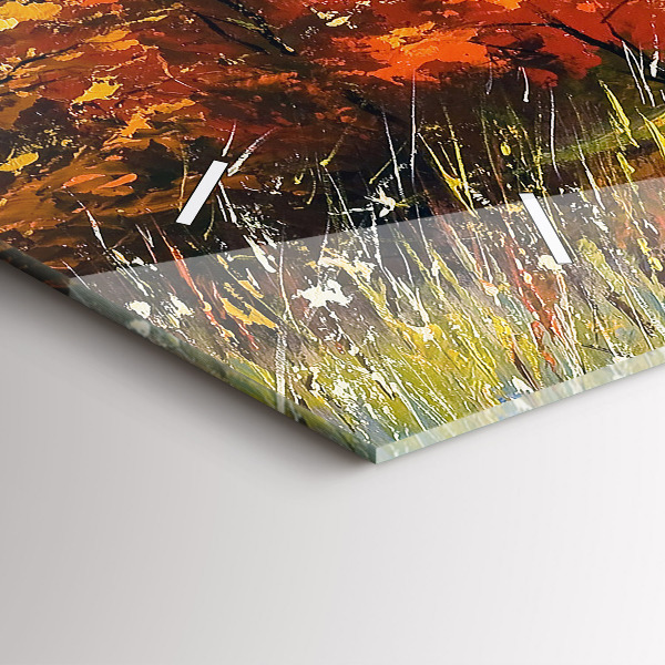 Horizontal wall clock Autumn landscape with a river