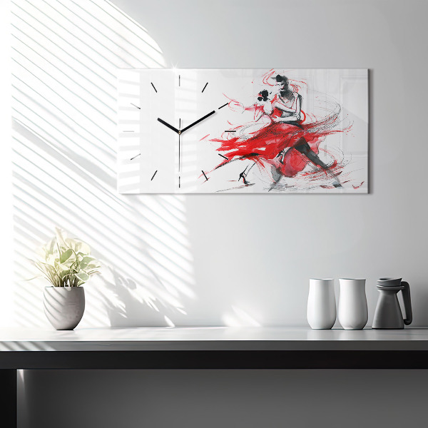 Horizontal wall clock Dancing couple