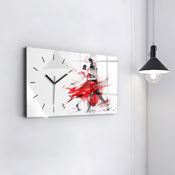 Horizontal wall clock Dancing couple