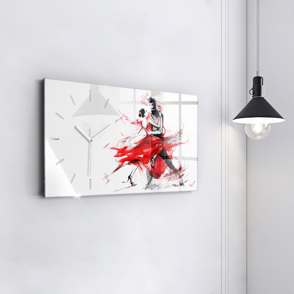 Horizontal wall clock Dancing couple