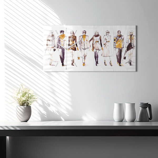 Horizontal wall clock Woman and man