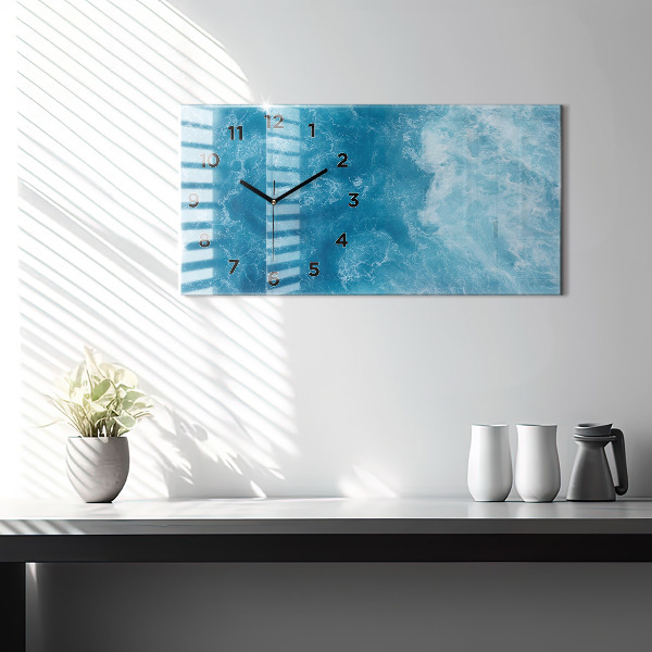 Horizontal wall clock Sea water