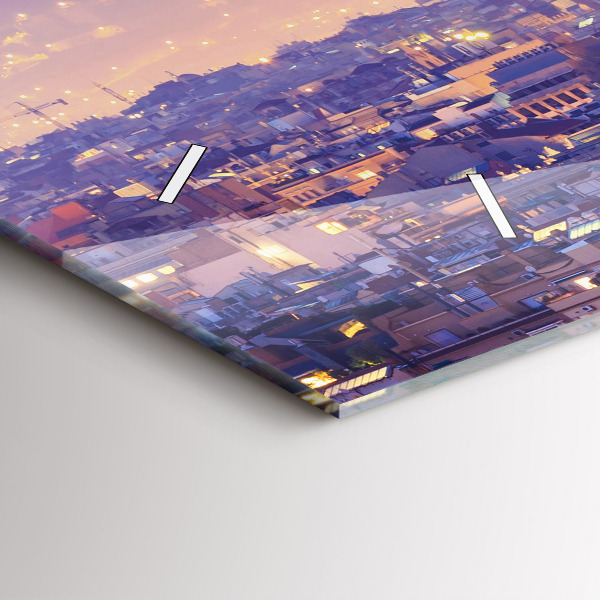 Horizontal wall clock View of Barcelona