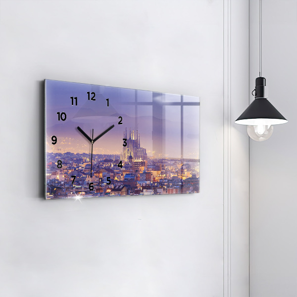 Horizontal wall clock View of Barcelona