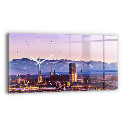 Horizontal wall clock German Alps Munich