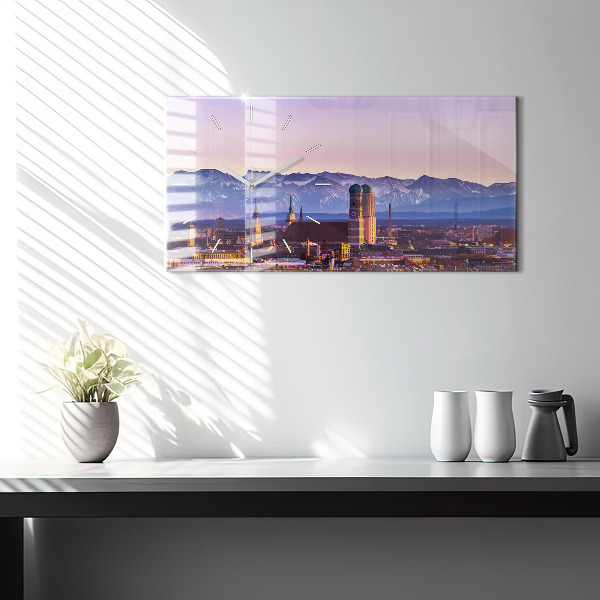Horizontal wall clock German Alps Munich