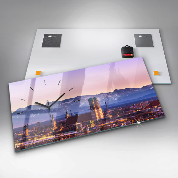 Horizontal wall clock German Alps Munich
