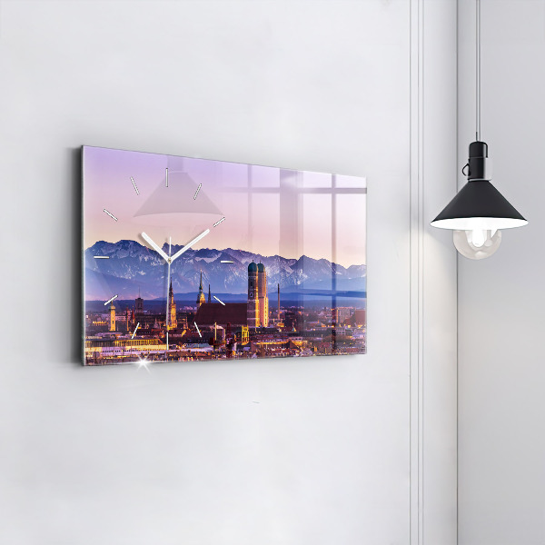 Horizontal wall clock German Alps Munich