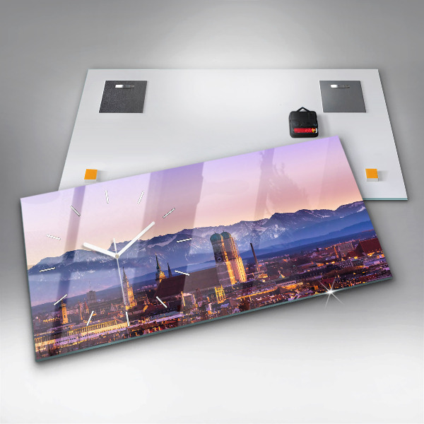 Horizontal wall clock German Alps Munich