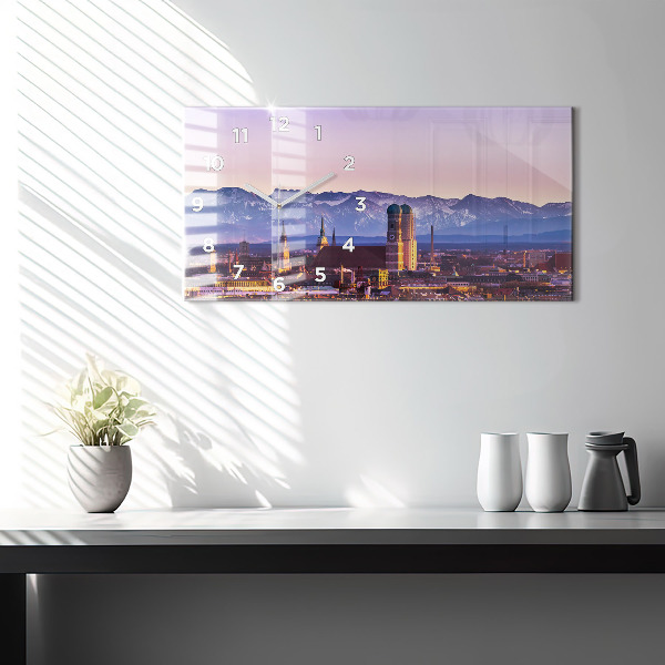 Horizontal wall clock German Alps Munich