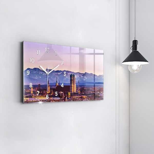 Horizontal wall clock German Alps Munich