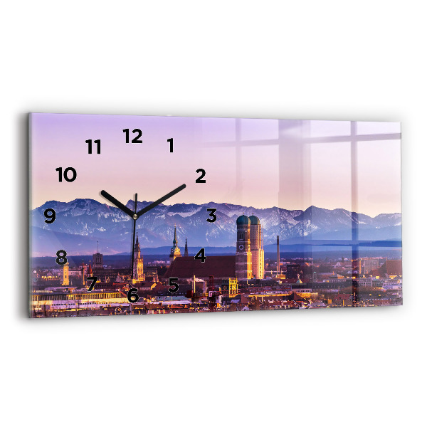 Horizontal wall clock German Alps Munich