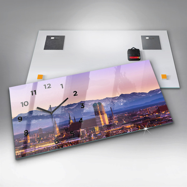 Horizontal wall clock German Alps Munich