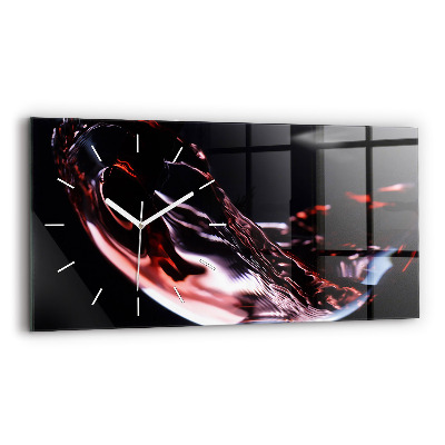 Horizontal wall clock Glass of wine