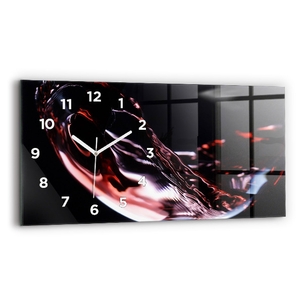 Horizontal wall clock Glass of wine