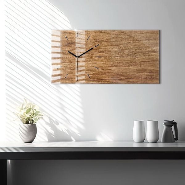 Horizontal wall clock Light wood