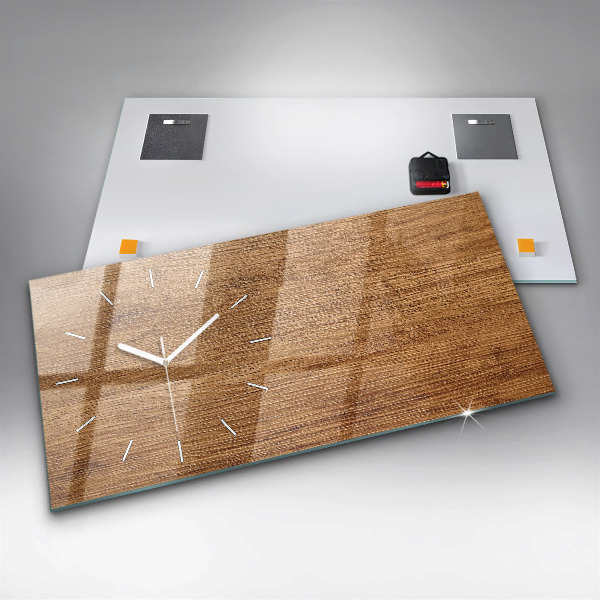 Horizontal wall clock Light wood