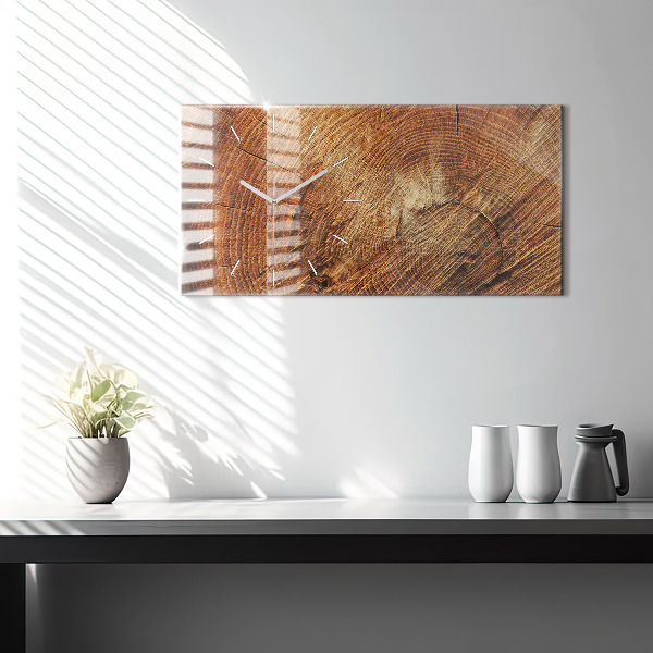 Horizontal wall clock Old tree stump