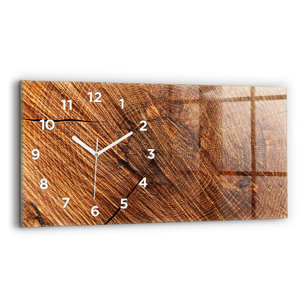 Horizontal wall clock Decorative wood