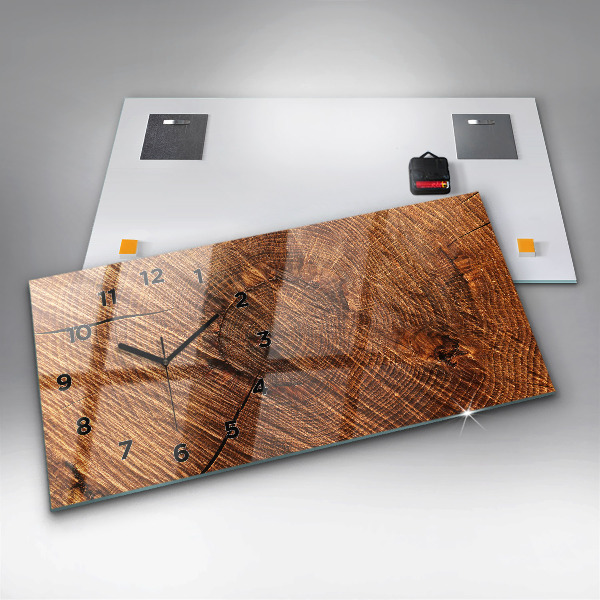Horizontal wall clock Decorative wood