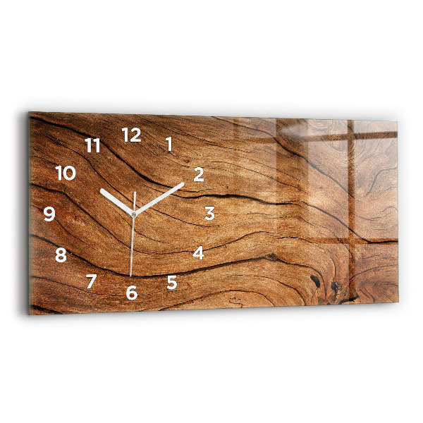 Horizontal wall clock Old wood
