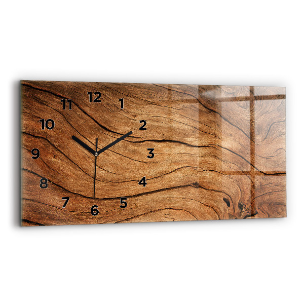 Horizontal wall clock Old wood