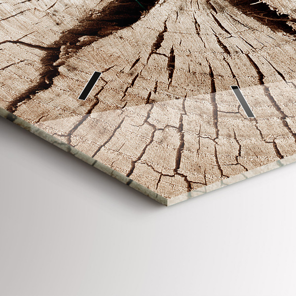 Horizontal wall clock Old wood stump