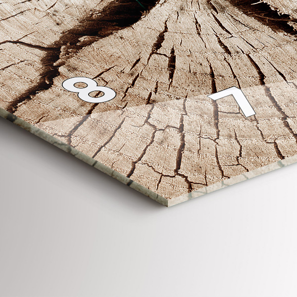 Horizontal wall clock Old wood stump