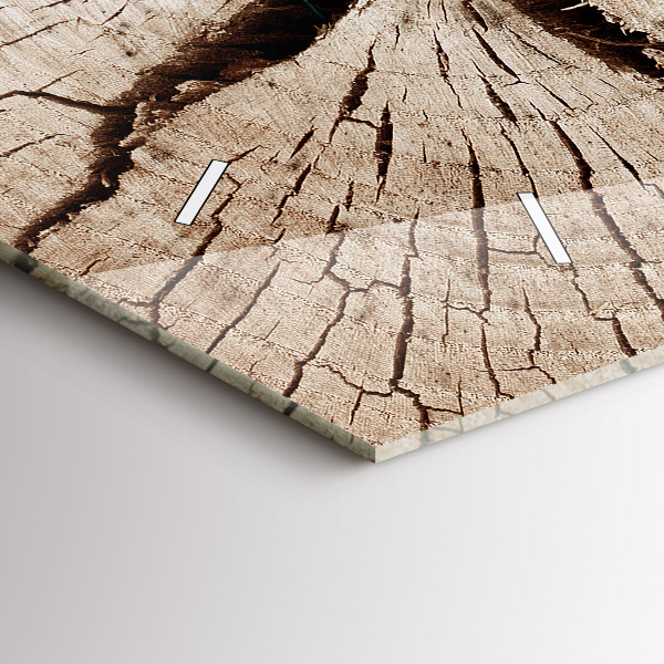 Horizontal wall clock Old wood stump