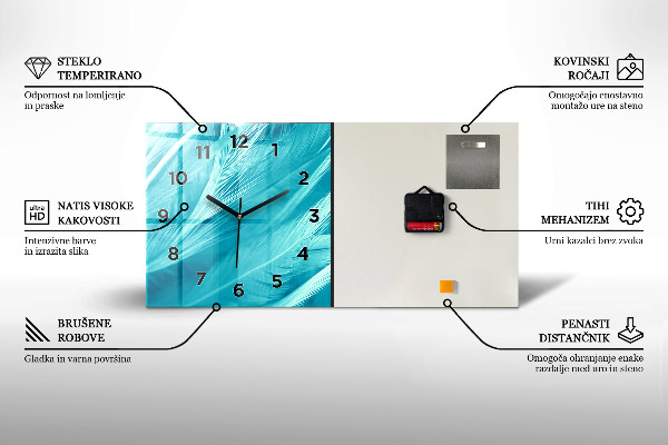 Horizontal wall clock A glass of wine