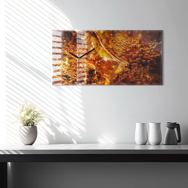 Horizontal wall clock Close-up of the drink