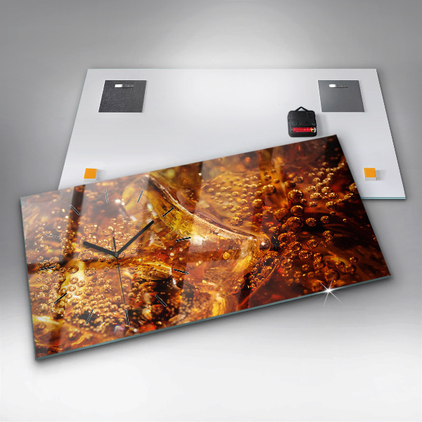 Horizontal wall clock Close-up of the drink