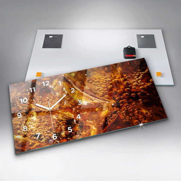 Horizontal wall clock Close-up of the drink