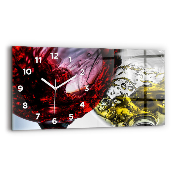 Horizontal wall clock Glasses of wine
