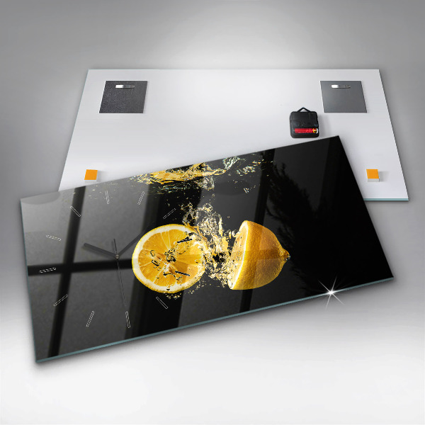 Horizontal wall clock Lemons