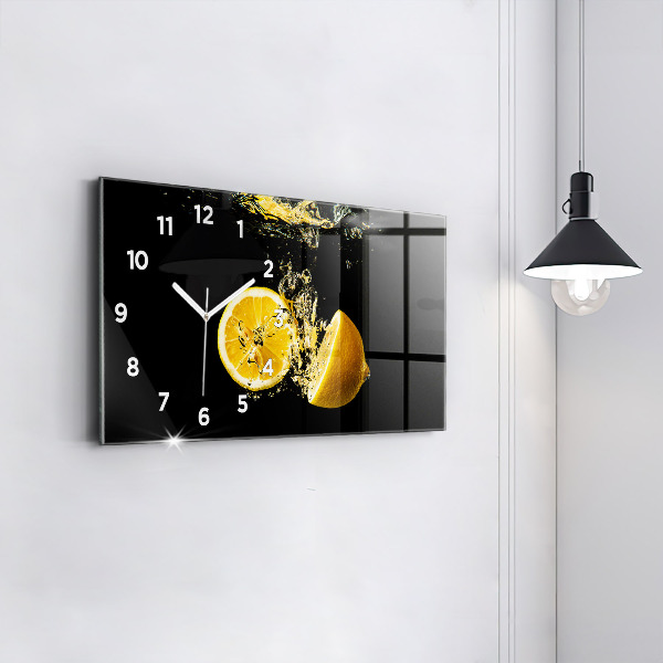 Horizontal wall clock Lemons