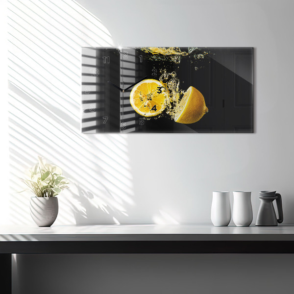 Horizontal wall clock Lemons