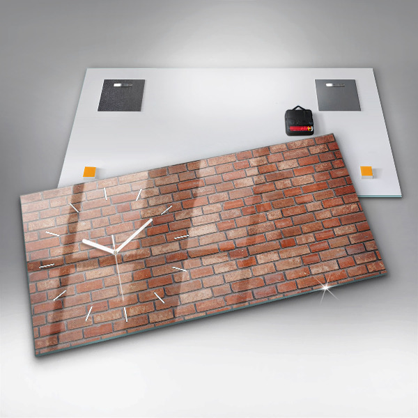 Horizontal wall clock Brick wall