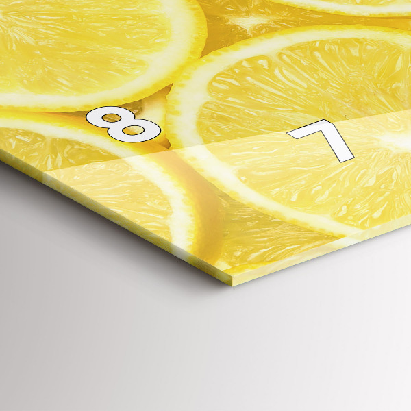 Horizontal wall clock Lemon slices