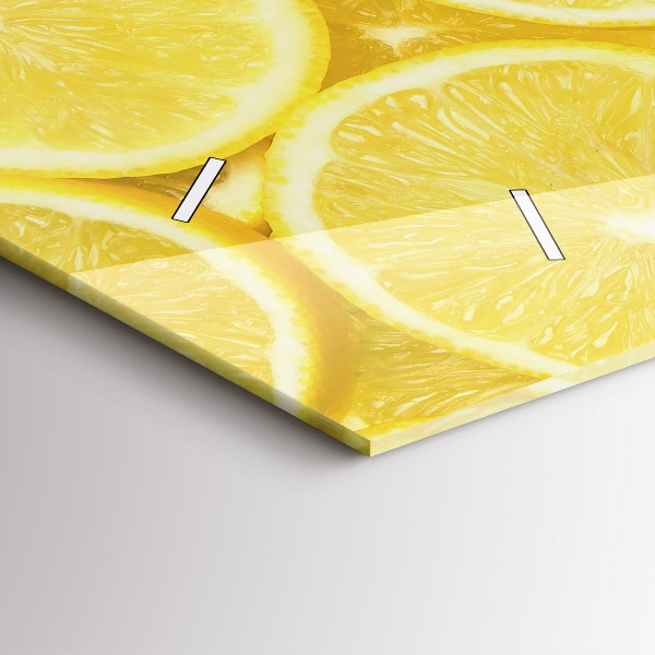 Horizontal wall clock Lemon slices