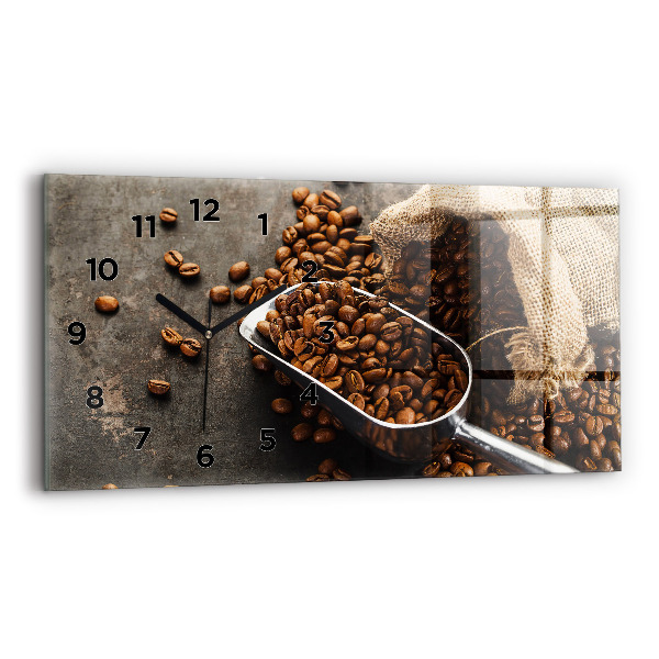 Horizontal wall clock A bag of coffee beans