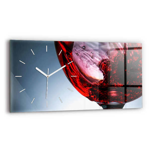Horizontal wall clock Glass of wine