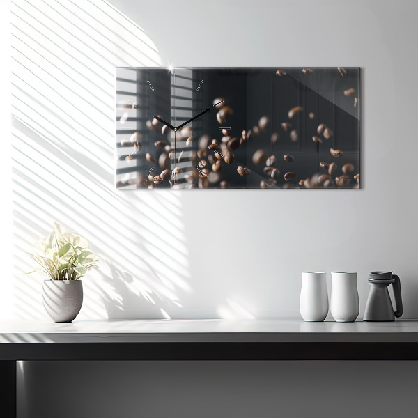 Horizontal wall clock Coffee beans