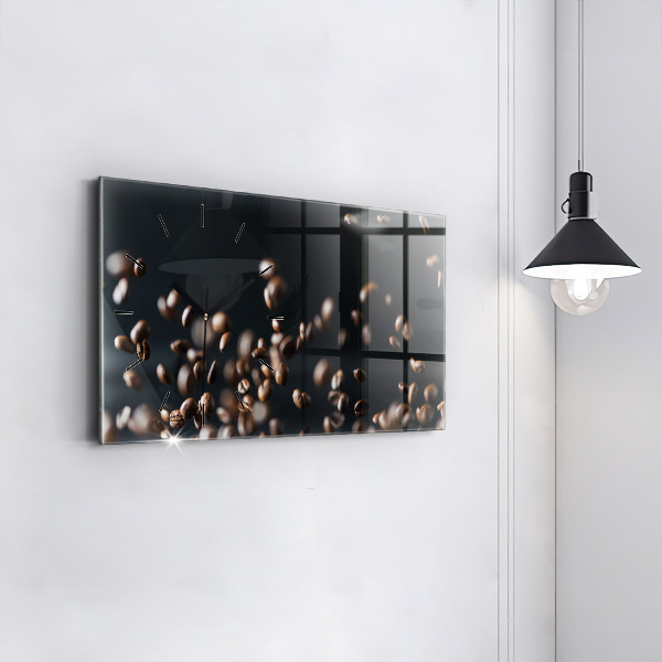 Horizontal wall clock Coffee beans
