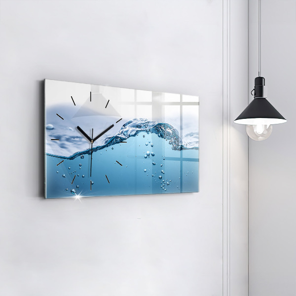 Horizontal wall clock Close-up of water