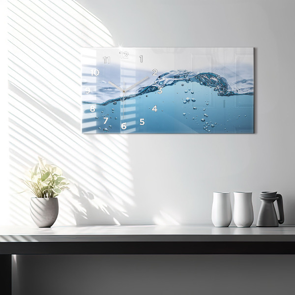 Horizontal wall clock Close-up of water