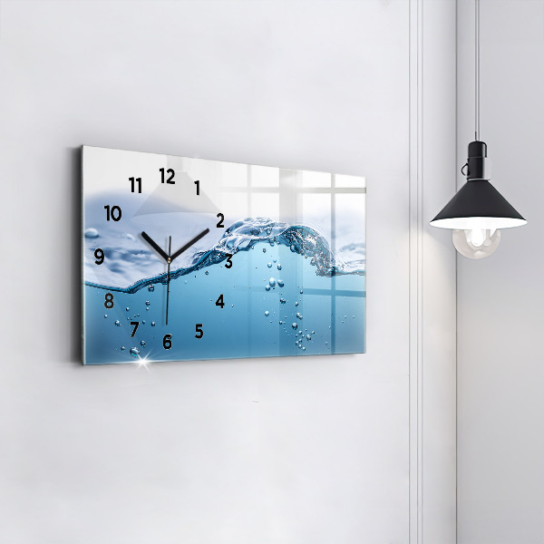 Horizontal wall clock Close-up of water