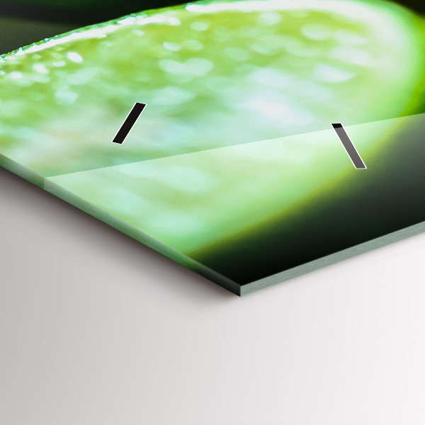 Horizontal wall clock Lime wedges