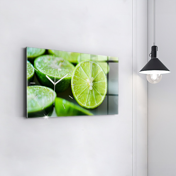 Horizontal wall clock Lime wedges